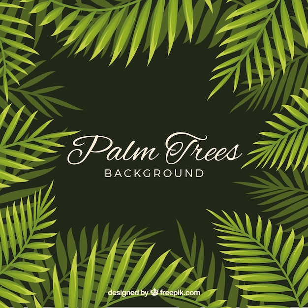 Free vector background of palm leaves