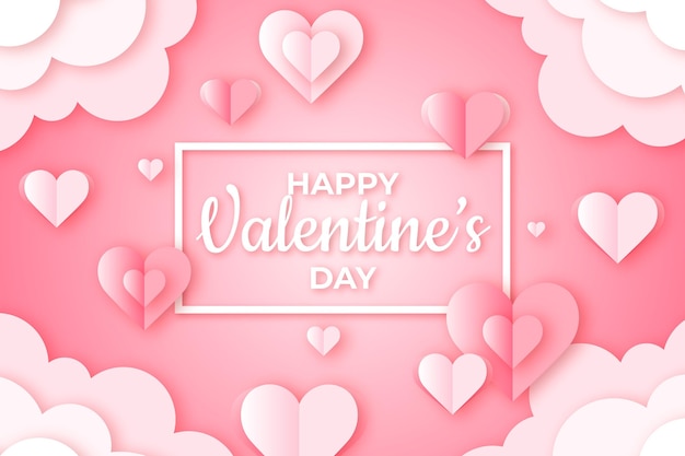 Background in paper style valentine's day