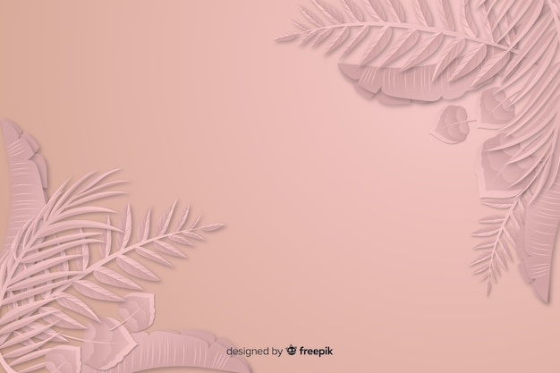 Free vector background in paper style with leaves frame