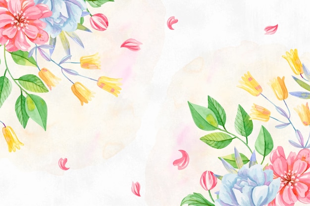 Background pastel colors watercolor flowers