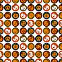 Free vector background pattern with pumpkins for halloween