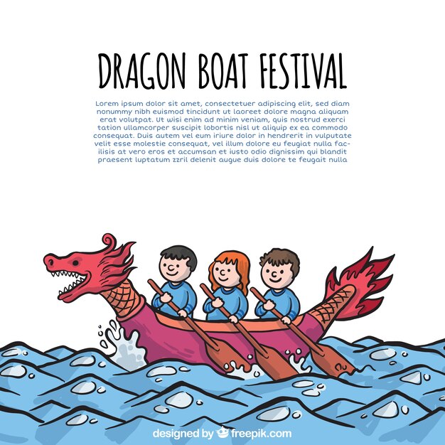 Background of people celebrating dragon boat festival