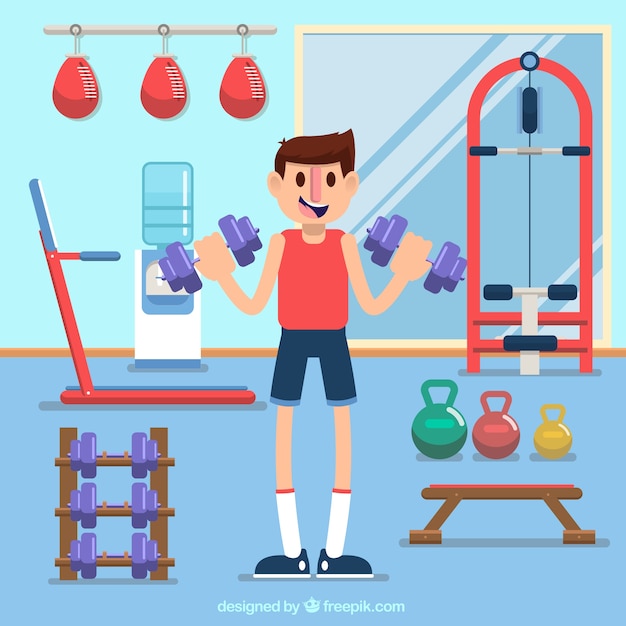 Free vector background of people training to get healthy