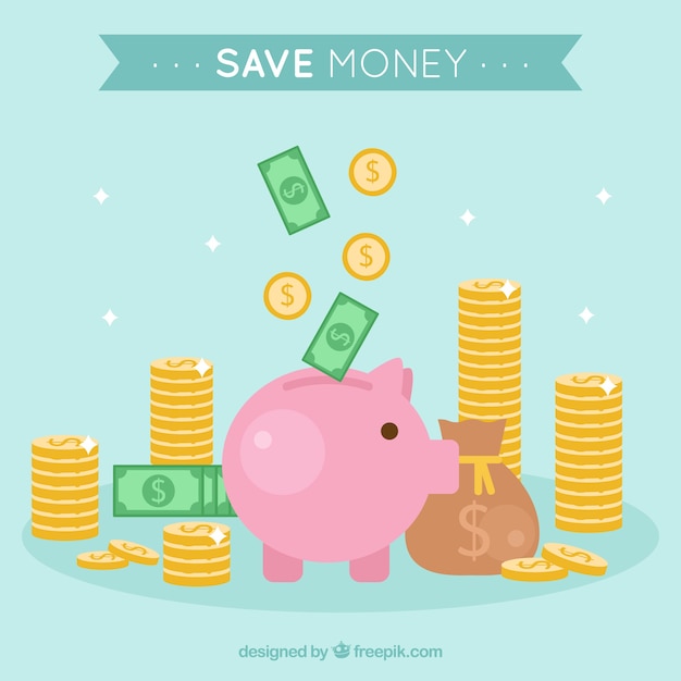 Background of piggy bank and savings