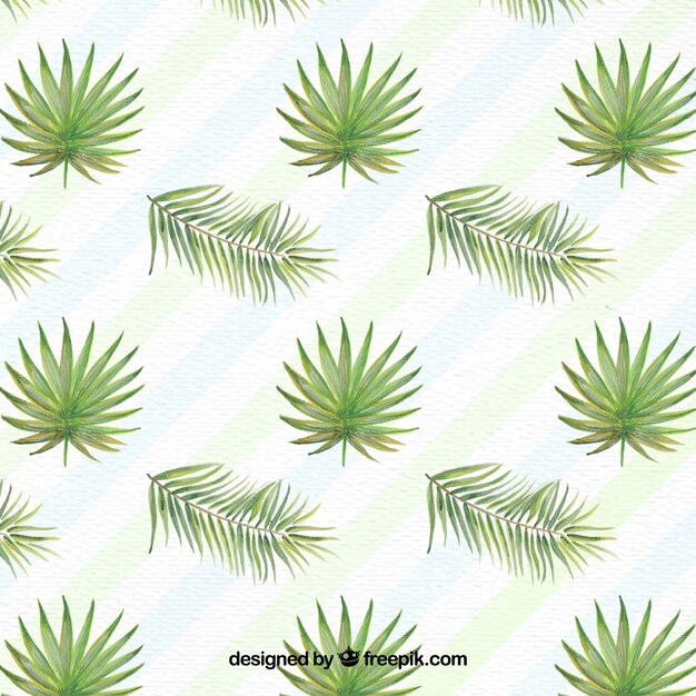 Background of pretty leaves of watercolor palms