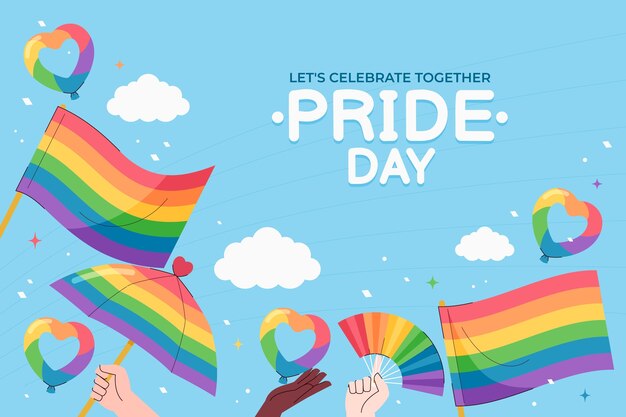 Free vector background for pride month celebration