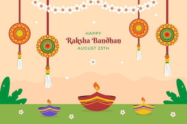 Vettore gratuito sfondo per la celebrazione del festival raksha bandhan