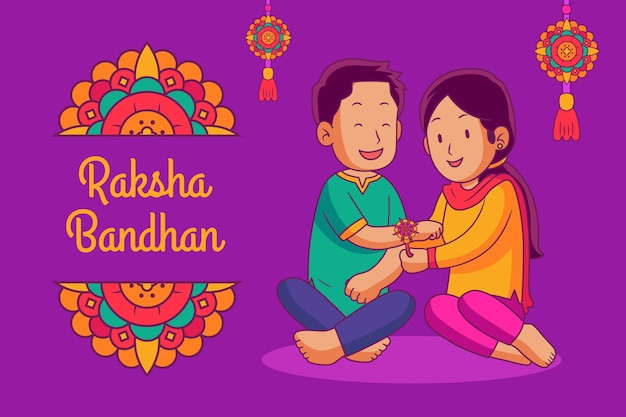 Free vector background for raksha bandhan festival celebration