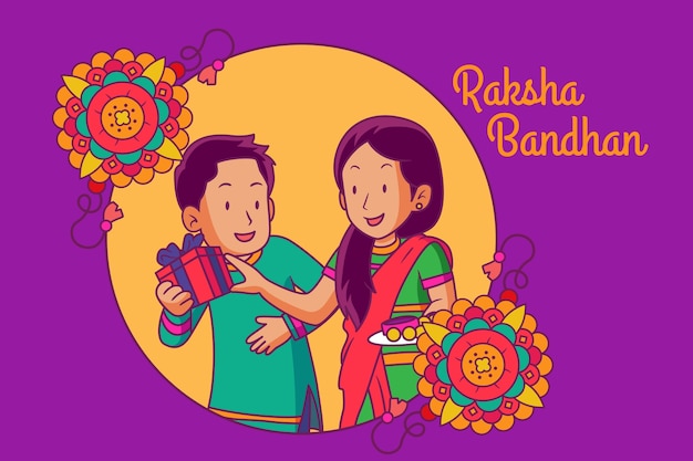 Vettore gratuito lo sfondo della celebrazione del festival di raksha bandhan