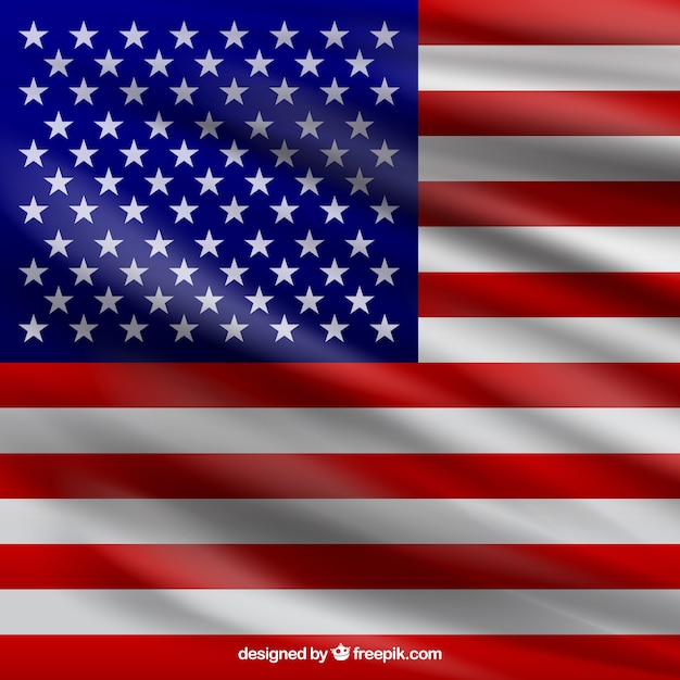 Vettore gratuito sfondo di realistica bandiera americana