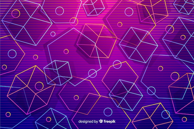 Background retro geometric shapes