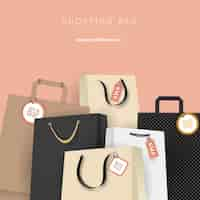 Free vector background of sale stylish bags