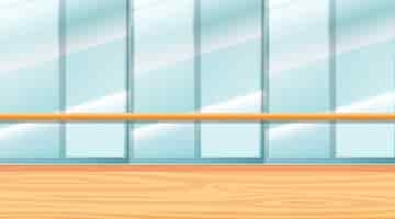 Free vector background scene of room with windows