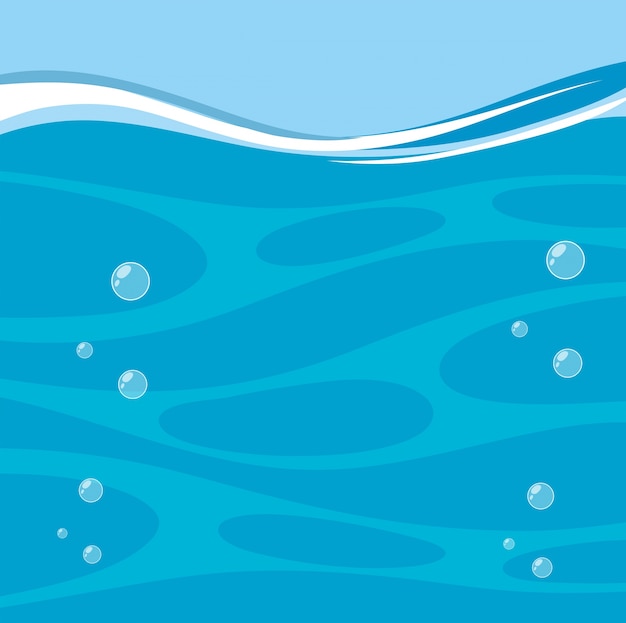 Free vector background scene with blue waves