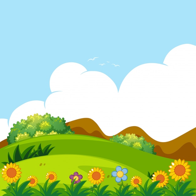 Free vector background scene with green lawn