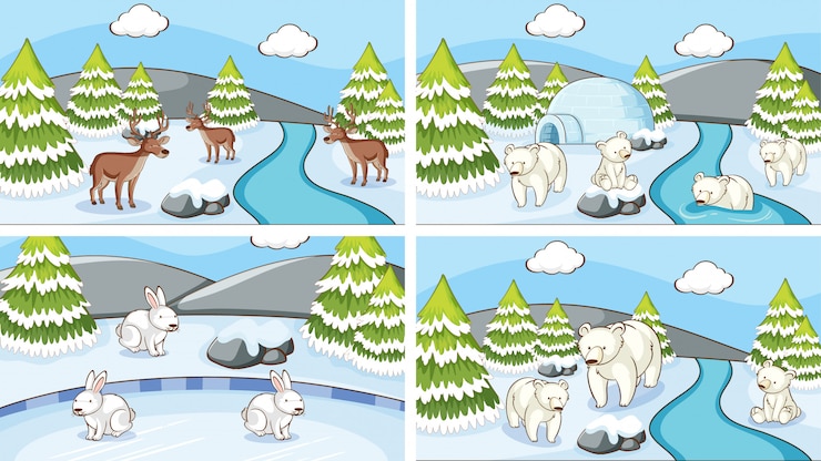 Free Vector background scenes of animals in the wild