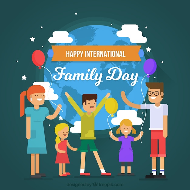 가족의 국제 날을 축하하는 사람들의 배경