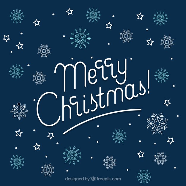 Background of snowflakes with "merry christmas" text 