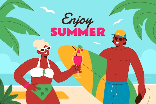 Free vector background for summertime season