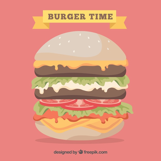 Background of tasty burger with cheese