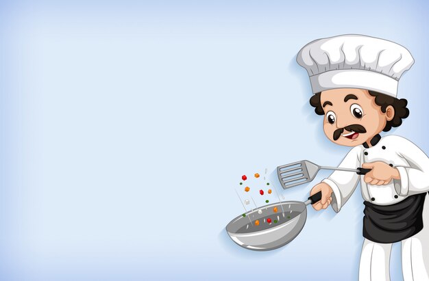 Background template design with happy chef cooking