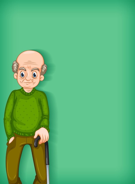 Free vector background template design with happy old man