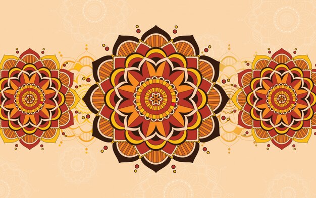 Background template design with mandala patterns