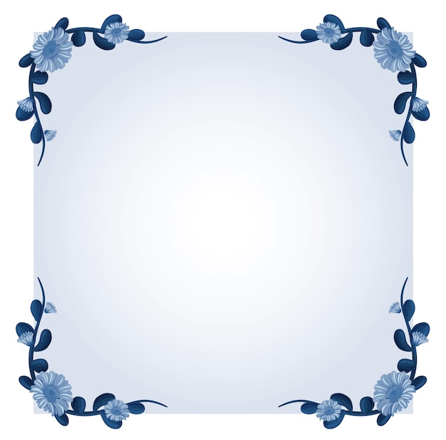 Background template with blue flowers