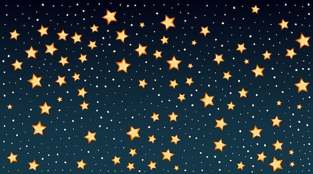 Бесплатное векторное изображение Шаблон фона с яркими звездами в темном небе