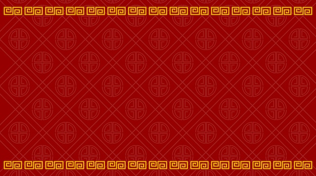 Background template with chinese pattern in red Free Vector