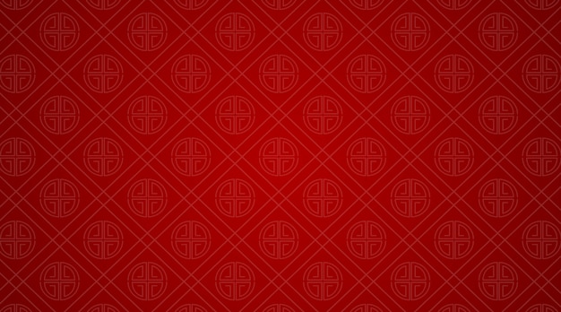 Free vector background template with chinese patterns in red