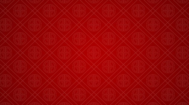 Free Vector background template with chinese patterns in red