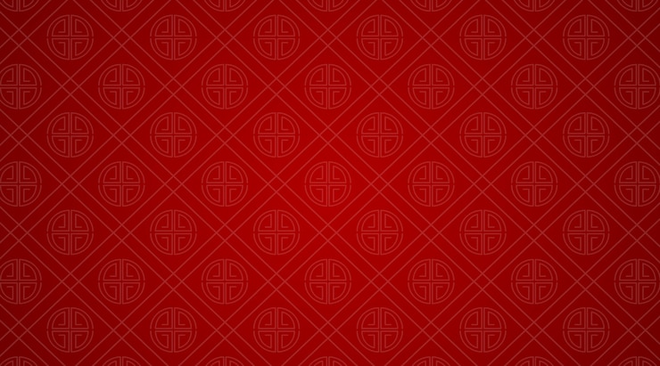 Free Vector background template with chinese patterns in red