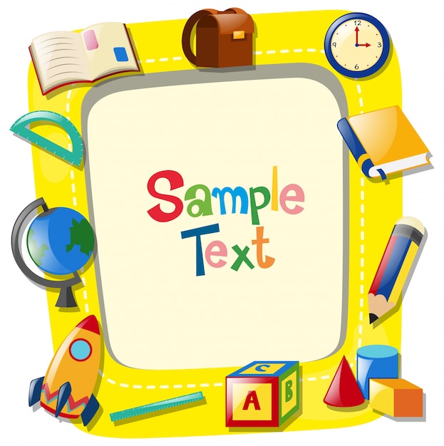 Background template with different types of stationaries