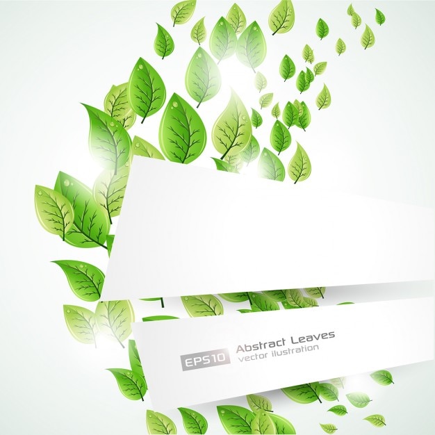 Free vector background template with green leaves