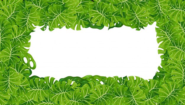 Background template with green leaves