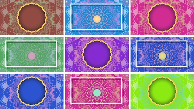 Free vector background template with mandala designs