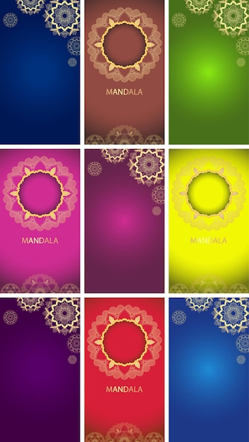 Free vector background template with mandala designs