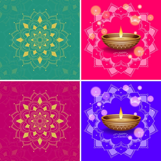 Free vector background template with mandala designs