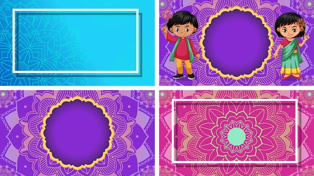 Free vector background template with mandala designs