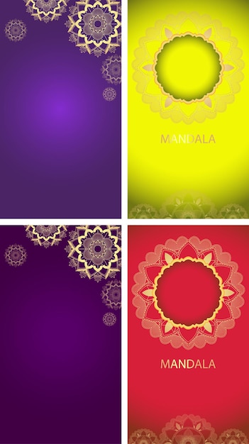 Free vector background template with mandala designs