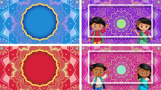 Free vector background template with mandala designs