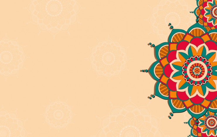 Free Vector background template with mandala pattern design