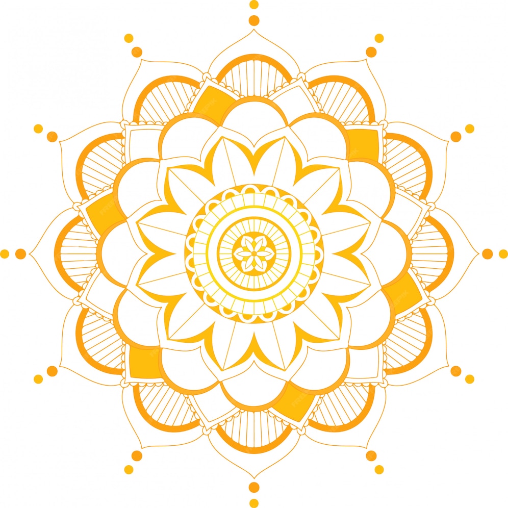 Free Vector | Background template with mandala pattern in orange color