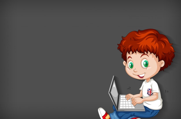 Бесплатное векторное изображение Шаблон фона с простой цветной стеной и счастливым мальчиком