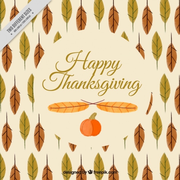 Free vector background of thanksgiving watercolor leaves