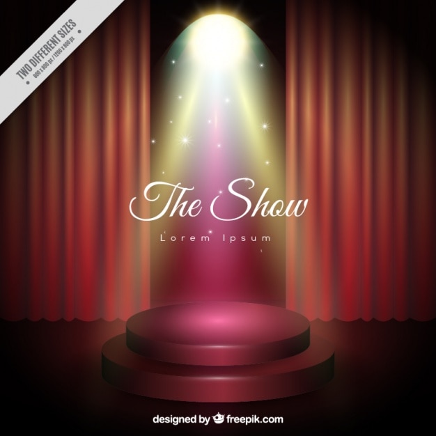 Free Vector background theater stage with spotlight