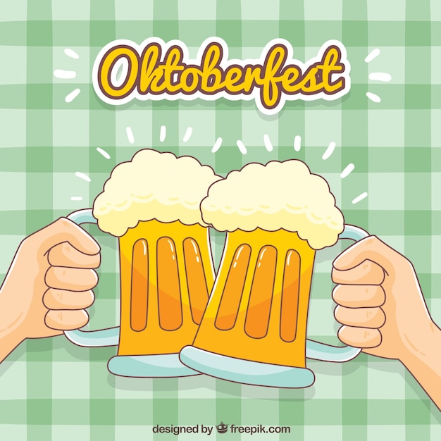 Free vector background of toasts with hand drawn beers