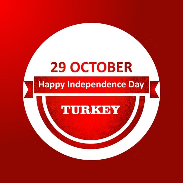 Vettore gratuito 29 ottobre buon independence day turchia etichetta
