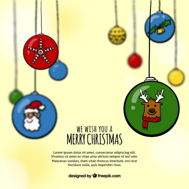 Free vector background of unfocused christmas balls